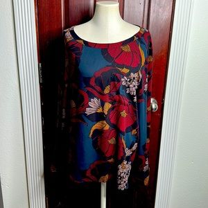 Loft jewel, tone, floral colored blouse
